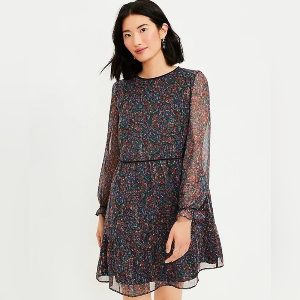 CottageCore Loft Sheer and Shimmer Swing Dress NWT